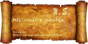 Márcsák Sarolta névjegykártya